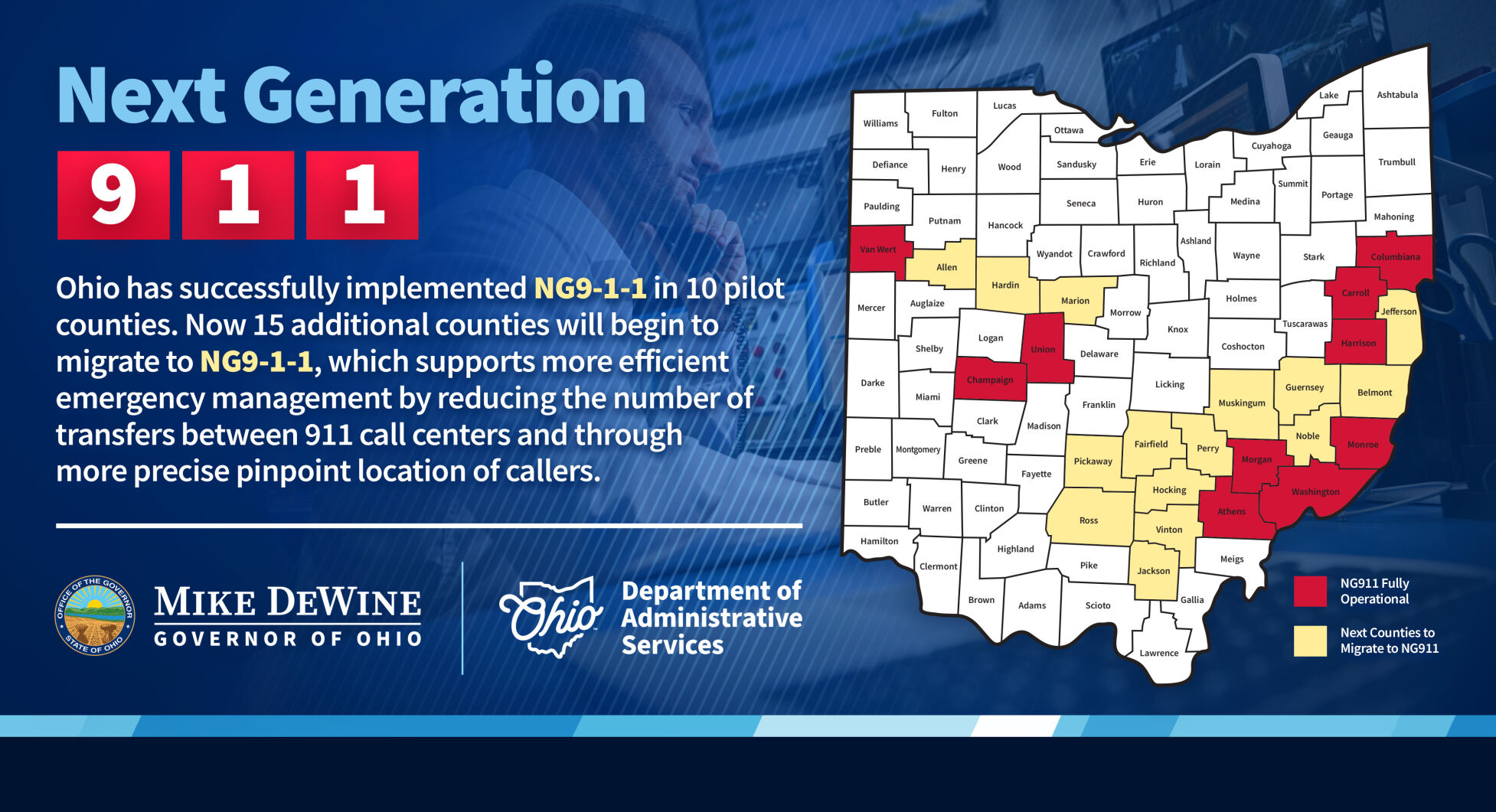 Next Gen 911 Ohio Map